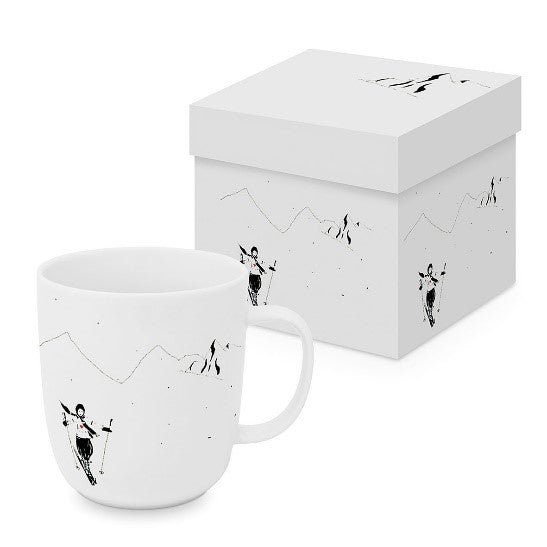 Tasse Skifahrer mit Geschenkkarton