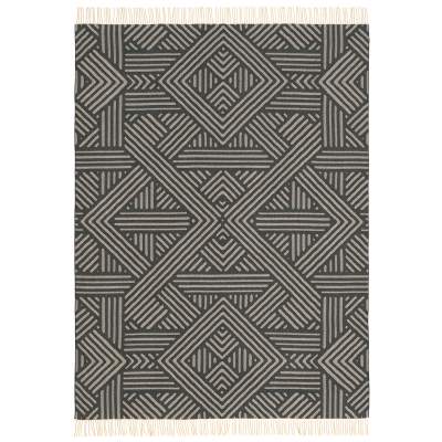 MAORI - FEINE LAMMWOLL DECKE - Anthrazit/Beige